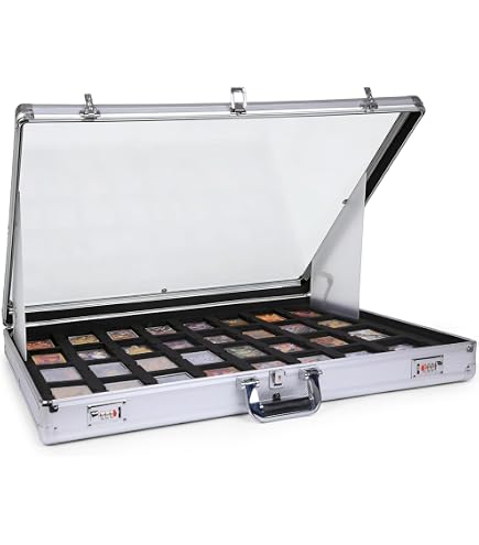 trading card show display case QTYORD Case, Aluminum 34" L x 22" W Glass Display for Cards, XL Large Table Top Display Case with Lock, Portable Trade for Jewelry MTG Cards Collectible Our baseball display card case guarantees to ward off harmful sun damage Sports Card Display Case Trade