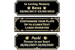 SINKAA Personalized Name Plates, Custom Engraved Name Plates for URN, Trophy, Picture Frame, Memorial, Sign, Black Brass Lase