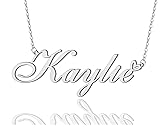 AOLO Kaylie Heart Name Necklace Silver Stainless