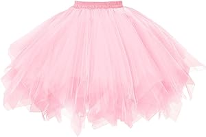 GOOBGS Musever 1950s Vintage Ballet Bubble Skirt Tulle Petticoat Puffy Tutu