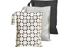 RelaxScene Wet Bag for Swimsuit - 3 Pack Waterproof Wet Dry Bag for Clothes - Baby Diaper Bag - Travel Laundry Daycare Bag - Baby Beach Essentials - Bogg Bag Accessories