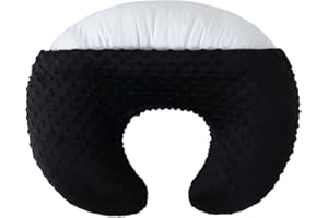 DONOMILO Nursing Pillow and Positioner Breastfeeding and Bottle Feeding, Propping Baby, Tummy Time, Sitting Support for Baby Boy and Baby Girl, with Removable Dots Cover (Black)