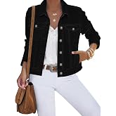luvamia Women's Basic Button Down Stretch Fitted Long Sleeves Denim Jean Jacket