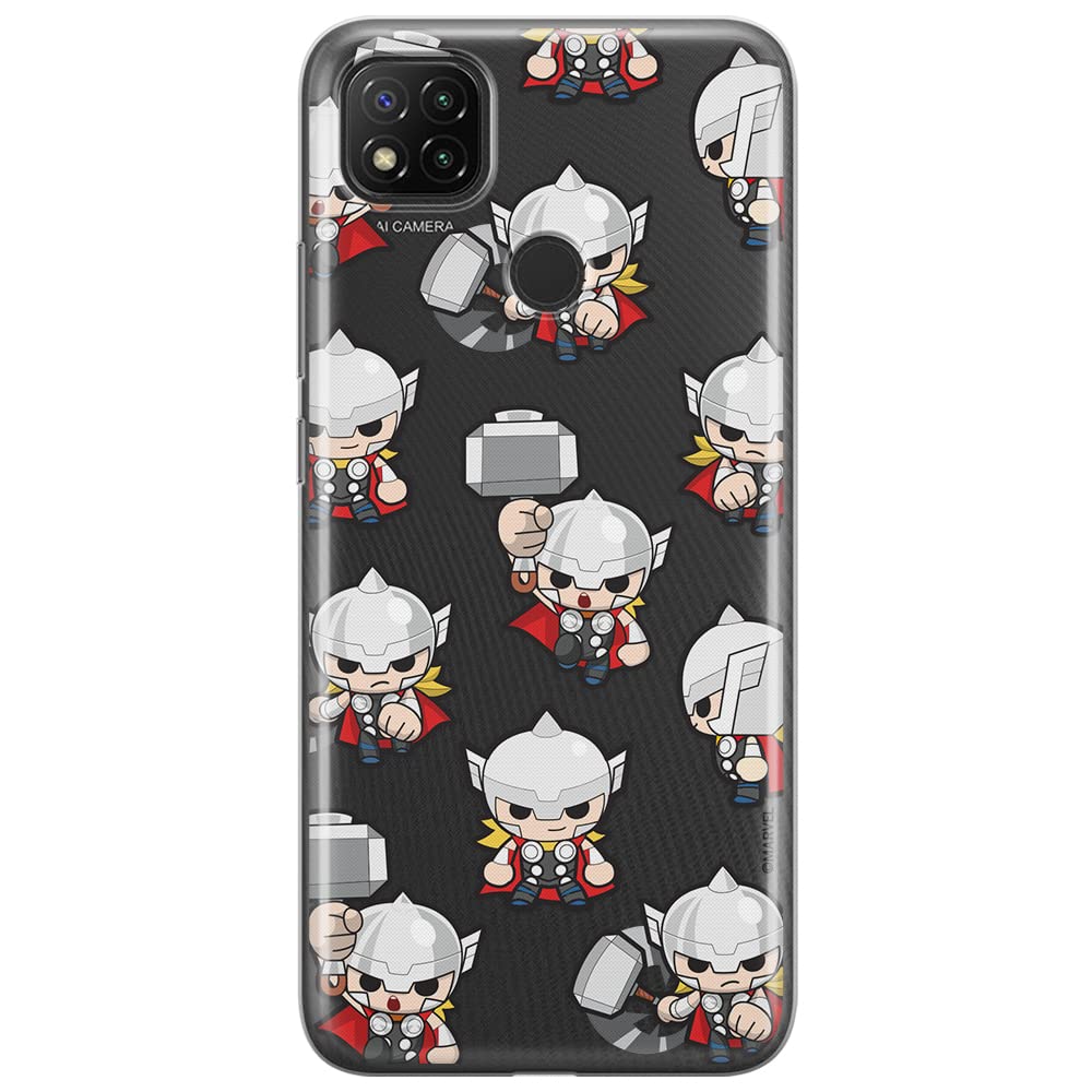 ERT GROUP mobile phone case for Xiaomi REDMI 9C original and officially Licensed Marvel pattern Thor 007 optimally adapted to the shape of the mobile phone, partially transparent