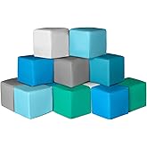 JungleDove Foam Blocks for Toddlers: 12-Piece Soft PU Leather Playset - Safe & Colorful Climbing Blocks for Kids - Indoor Foa