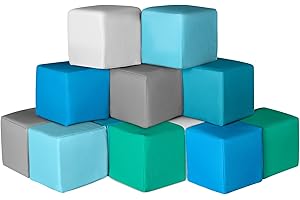 JungleDove Foam Blocks for Toddlers: 12-Piece Soft PU Leather Playset - Safe & Colorful Climbing Blocks for Kids - Indoor Foa