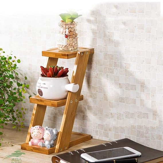 Puesto de plantas Mini soporte de flores de escritorio, soporte de ...