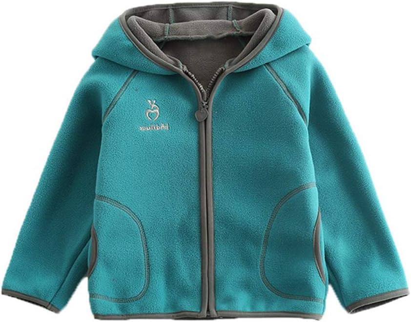 Feidoog Kids Polar Fleece Jacket Hooded Long Sleeve Coat Zip up Outerwear
