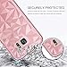 BENTOBEN Compatible with Phone Case Samsung Galaxy S7 Edge, Clear Crystal Slim 3D Geometric Design Soft TPU Hard PC Frame Hybrid Shockproof Protective Phone Cases for Girls Women, Rose Gold