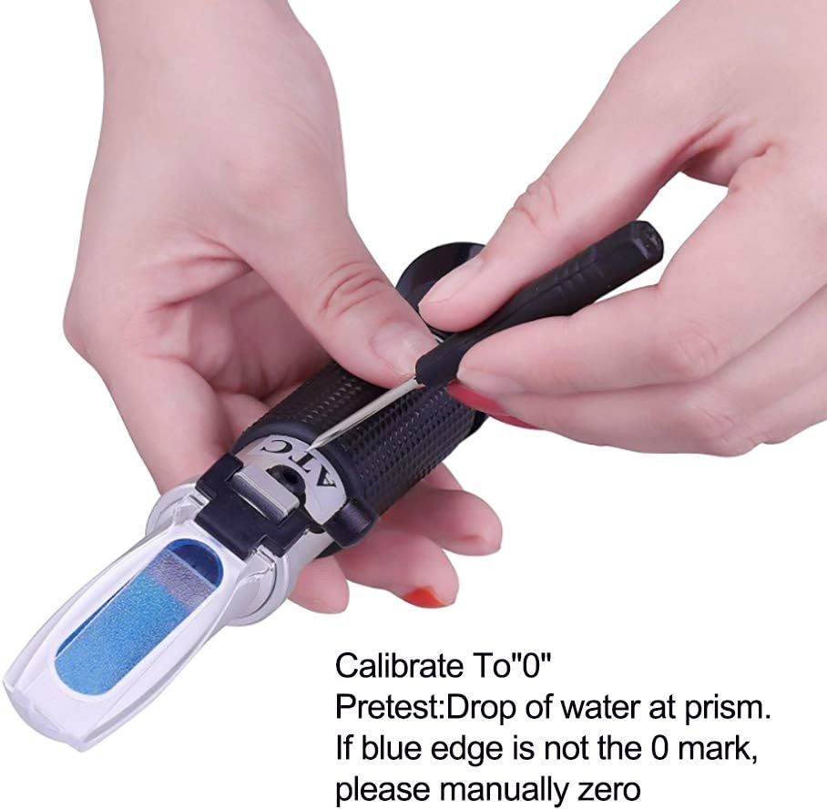 Brix Refractometer with ATC Digital Handheld Refractometer for Homebrew Wort Beer Wine Fruit Sugar Dual Scale-Specific Gravity 1.000-1.130 and Brix 0-32% (Black) - Image 4