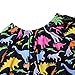 Fancyqube Women's Elastic Waist Cute Dinosaur Print Flared Mini Skirt Black XXL