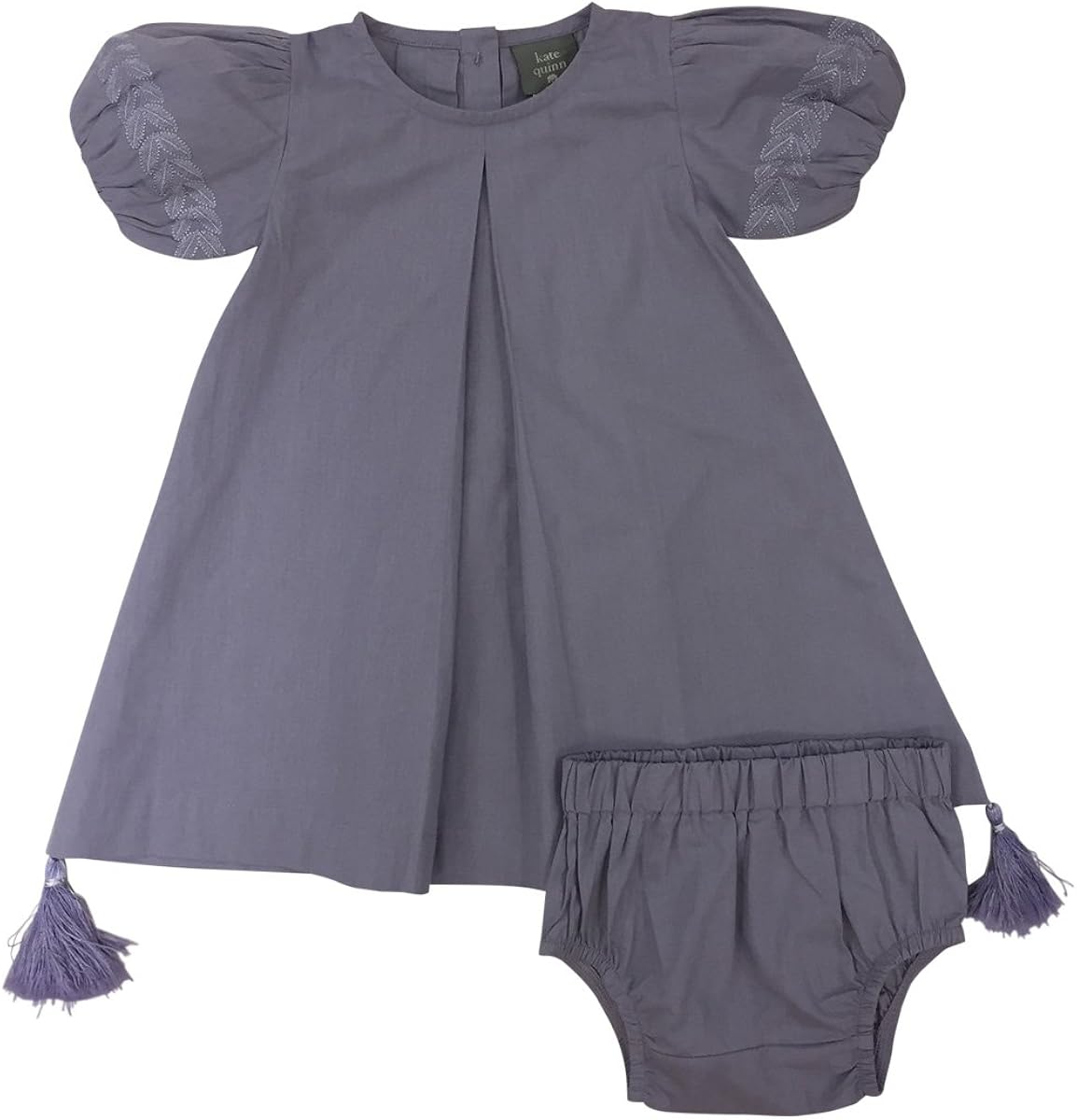 Kate Quinn Organics Baby Girls Embriodered Tassle Dress with Bloomers, 1824M