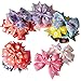 Imanom 20Pcs Baby Girl Hair Bows,Pastoral Style Flower Pattern Ribbon Hair Bows Clips For Teens Girls Kids