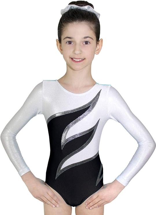 Body Ginnastica Glitter Per Ragazze – Manica Lunga, Traspirante, Taglia 14 Anni - Foto 1