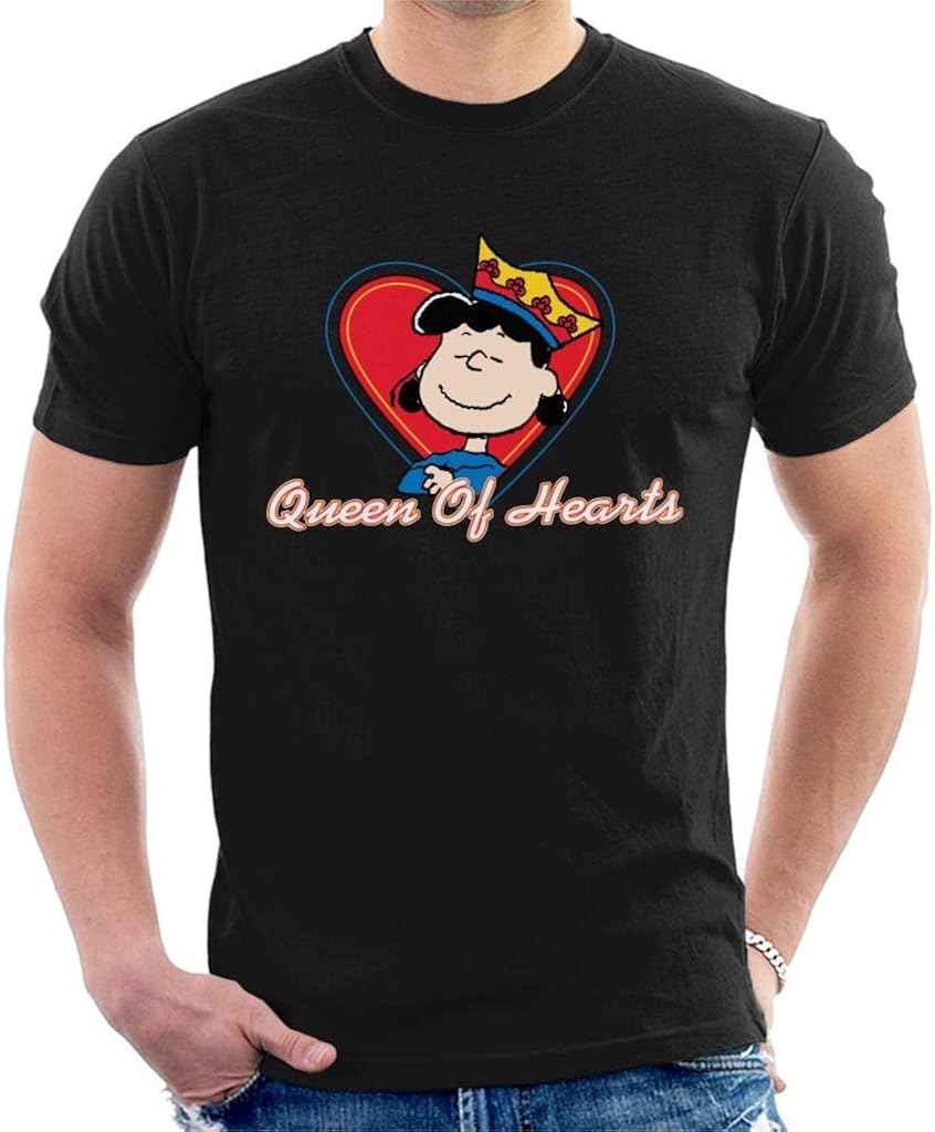 Peanuts Lucy Van Pelt Queen of Hearts Men's TShirt Amazon.co.uk Clothing