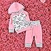 Kashoer 2Pcs Newborn Baby Girls Hand-painting Heart Tops Hoodies Pants Outfits Set (18-24M, Pink)