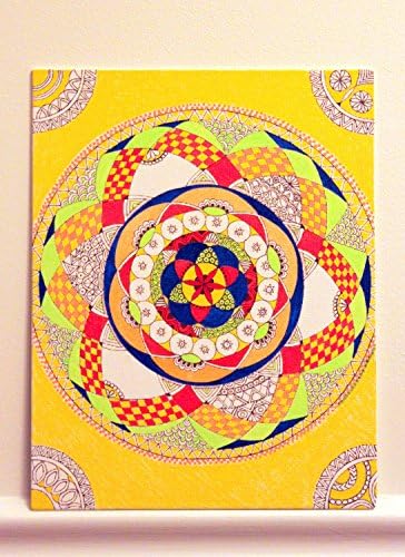 Original Cosmic Yellow Mandala Art Piece on Canvas