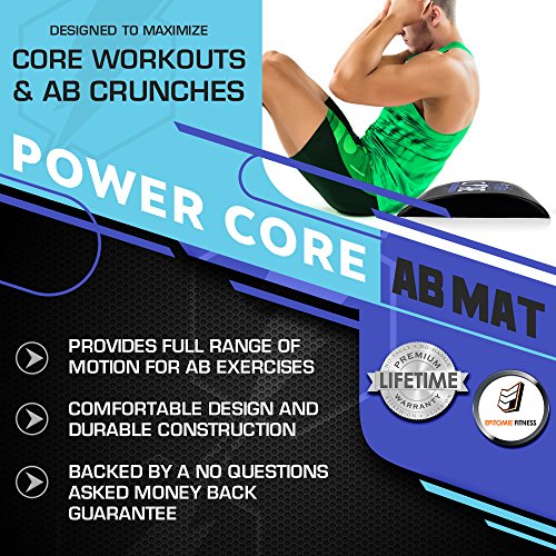 Power Core Ab Exercise Mat - Abdominal Trainer Mats For CrossFit, Sit Up Routines And Six Pack Workouts (Blue) - Thumbnail 3
