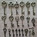 Joy Deco 42pcs Mixed Vintage Skeleton Keys, 42 Styles, Each 1 piece, Antique Bronze (X42B)