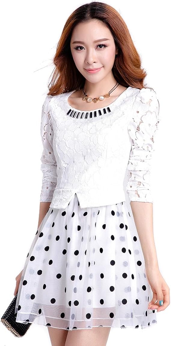 white floral mesh dress