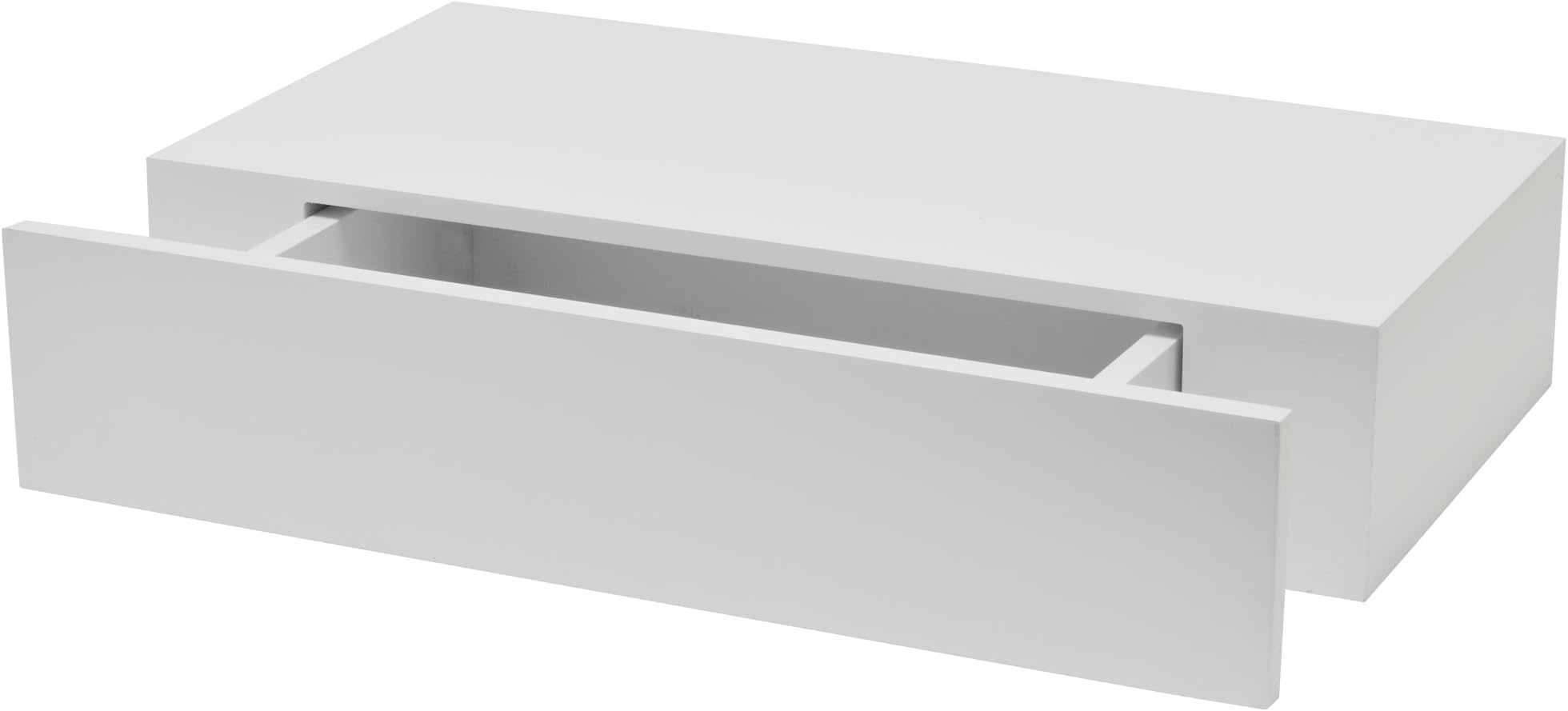 Fetim Floating Wall Shelf with Drawer/B. Organised, Set of 1, White 1173877