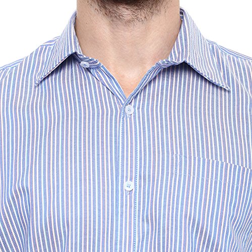 american crew men's stripes shirt with pocket (blue)