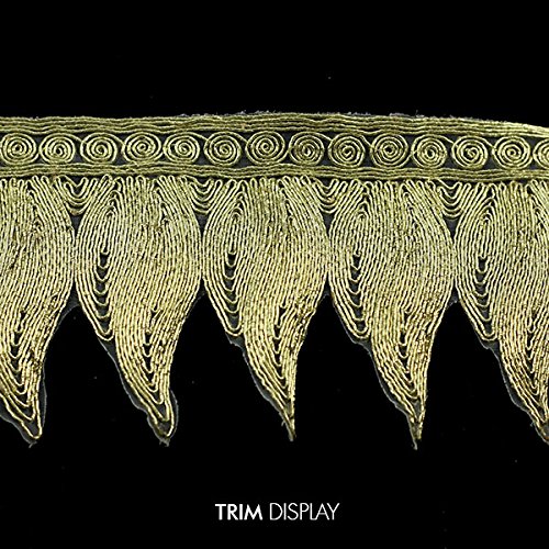 5yards Gold Metallic Trim Lace African Guipure Lace Fabric Ribbon Embellishment Applique Patch Wedding Costume Trimming T1037 - Thumbnail 2
