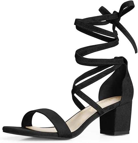 chunky heel tie up sandals