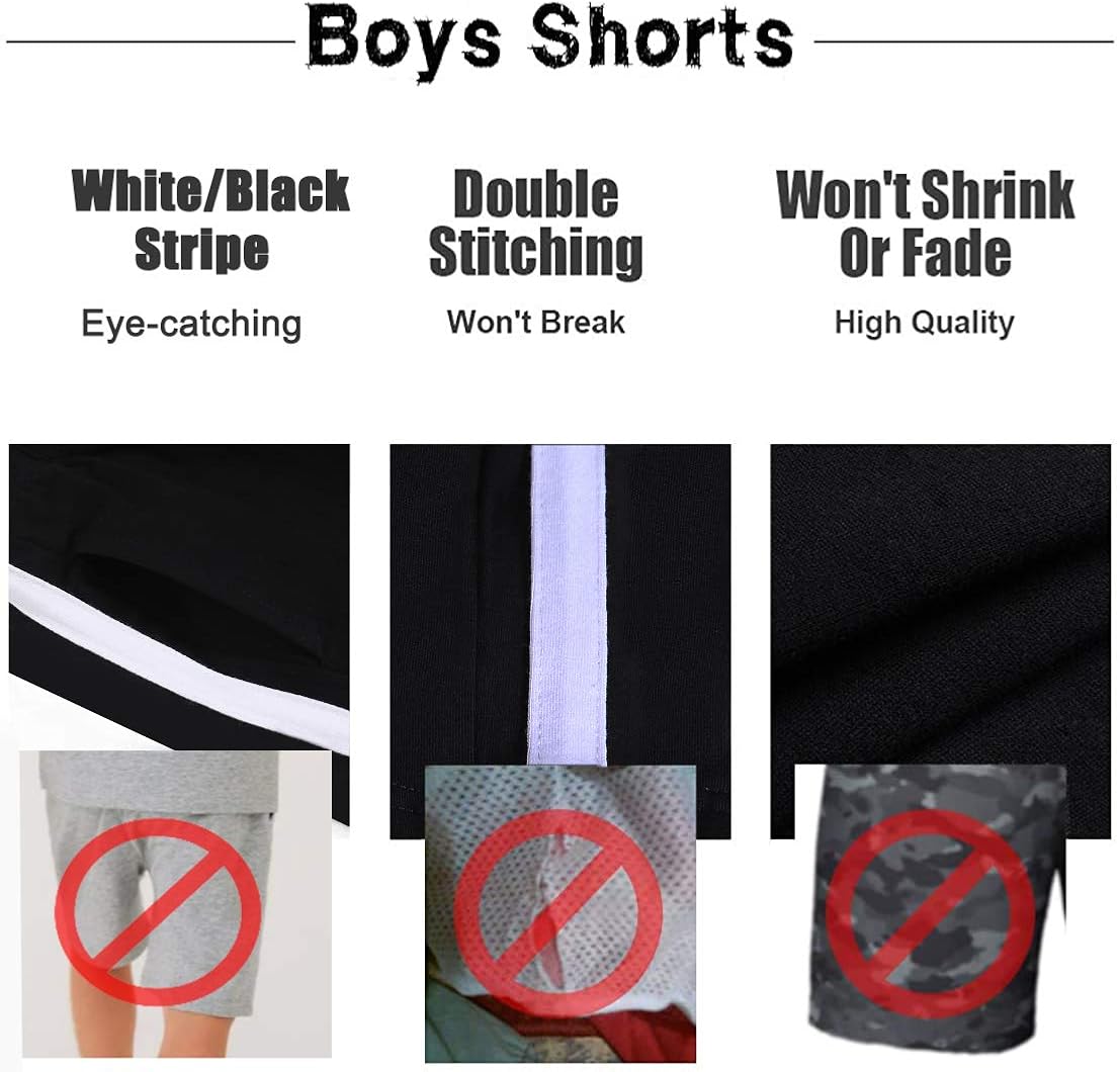 Arshiner Boys Shorts Active Shorts Sports Athletic Gym Summer Shorts for 5-12 Years: Clothing