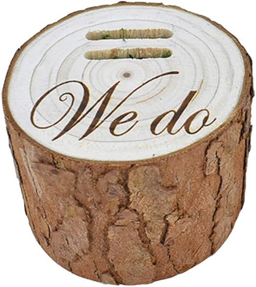 Amosfun Caja de Anillo de Boda Caja de Anillo de Compromiso de Madera, Portador de Anillo