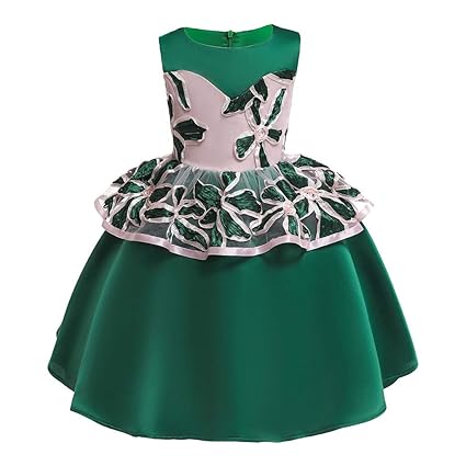 WUSIKY Baby Mädchen Sommerkleid, Floral Baby Mädchen Prinzessin Brautjungfer Pageant Kleid Geburtstag Party Hochzeit Kleid Mi