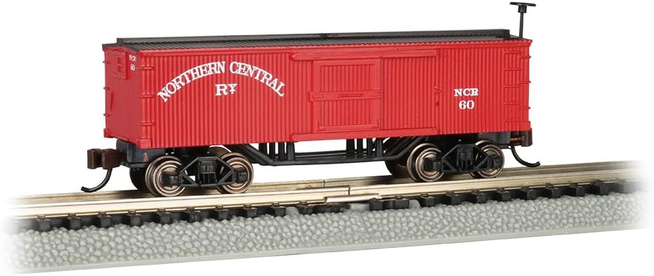 Bachmann Old-Time Box Car - Northern Central - N Scale, Prototypical Oxide Red