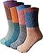 Bienvenu Women's Lady's 4 Pair Pack Vintage Style Colorful Cotton Crew Socks