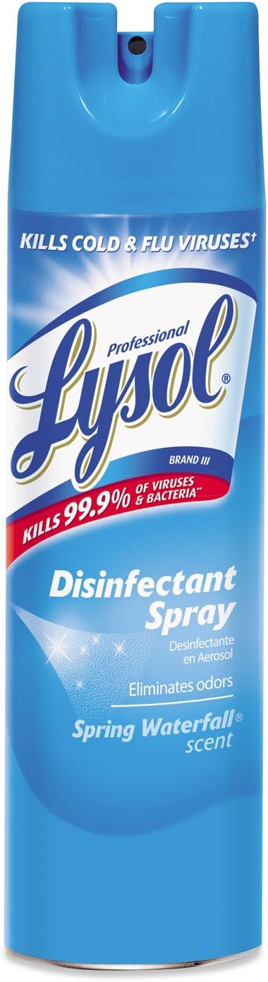 RECKITT BENCKISER PROFESSIONAL 76075CT Disinfectant Spray, Spring Waterfall, 19 oz Aerosol, 12 Cans/Carton