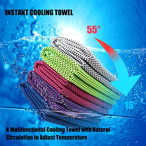 image for Biange Cooling Towel (10 Pack) for Sports, Workout, Fitness, Gym, Yoga