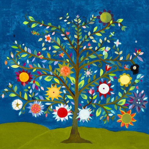 Culture Tree of Life Stretched Canvas Wall Art by Caroline Blum
