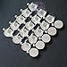 20 Sets Cabochon Pendant Tray Bezel with Round Circle Clear Glass Dome Tiles for Photo Charm by N'joy, 1-Inch (25mm), Bright Silver