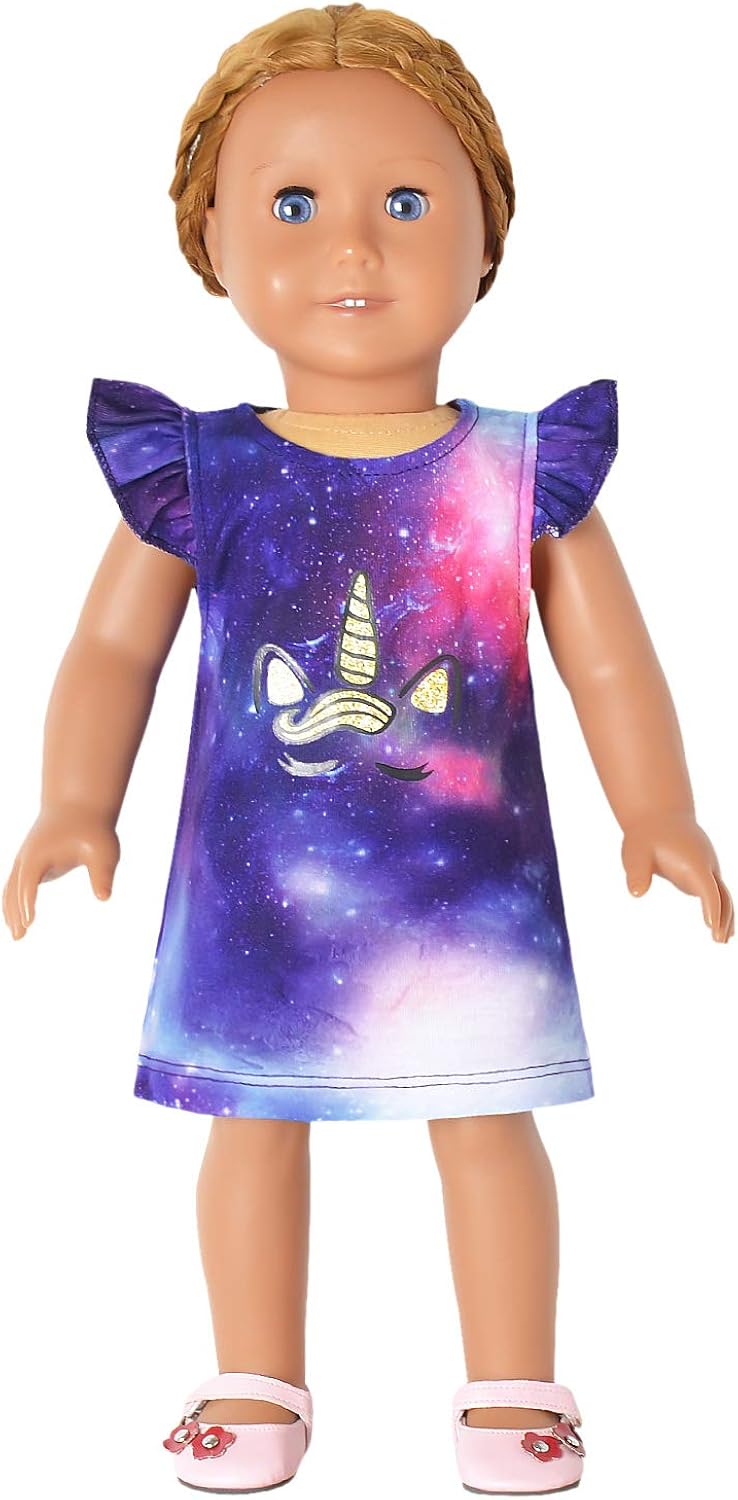 Jxstar Matching Doll & Girls Nightgowns Pajamas Princess Night Shirts Sleepwear: Clothing