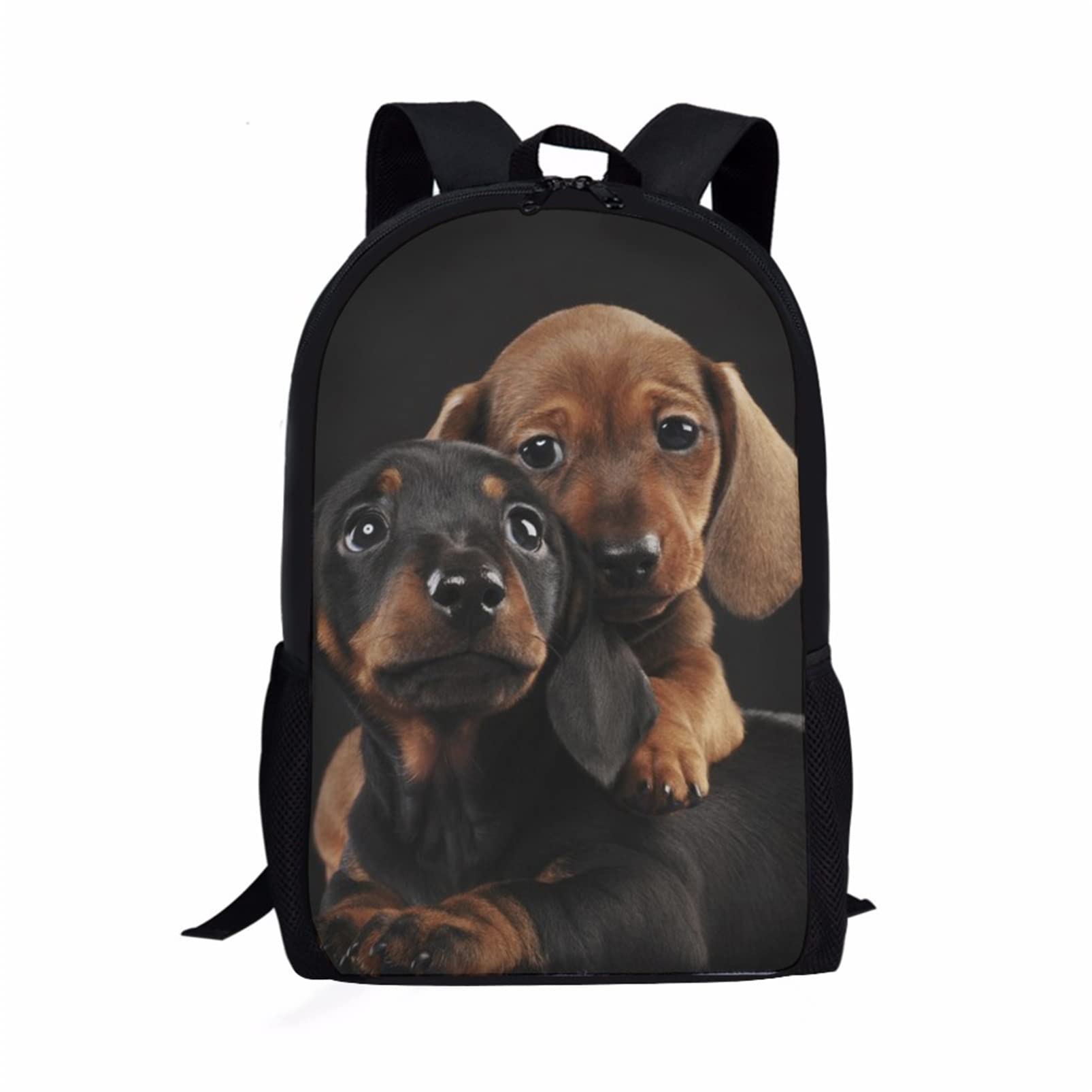 BYCHECAR Cute Dachshund Backpack Kids School Bag for Girls Primary School Book Bag Elementary Secondary Student Rucksack Personalised Dog Book Bag Bagpack