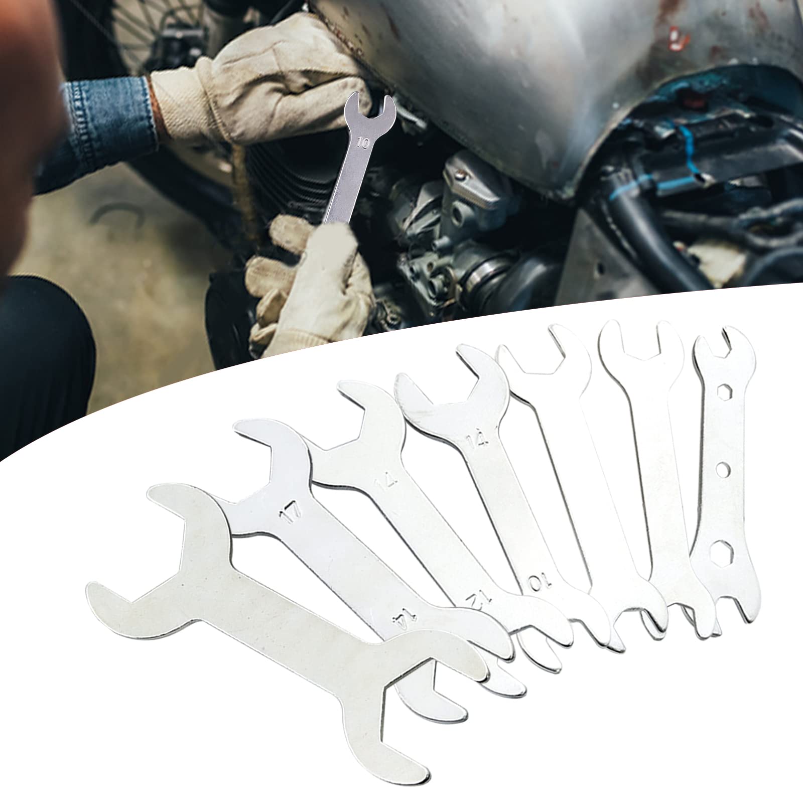 Biqing 7PCS Double Open-End Wrench Set,2mm Super-Thin Open End Wrench Set Metric 5-24mm Repair Tool for Hard to Reach Places