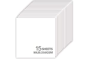 BONMIY 15Sheets White Cardstock Paper 12x12 Card stock for Cricut, Thick Construction Paper for Card Making, Scrapbooking, Craft 90 lb / 250 gsm (White)