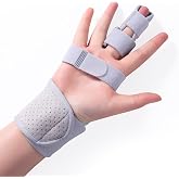 FAMJOALE Trigger Finger Splint, Finger Brace Joint Stabilizer, Hand Brace with finger Support, Pinky Middle Pointer Fingers Splint, Broken Fingers Splint,Gray