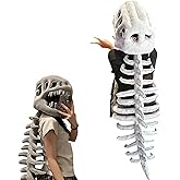 Auosxny Realistic Dinosaur Skeleton Costume Set, Halloween Fun Skeleton Dinosaur Costume, 3D Plush Dino-saur Skeletons Costume Set, Stuffed Spines for Halloween and Everyday Wear(75cm)