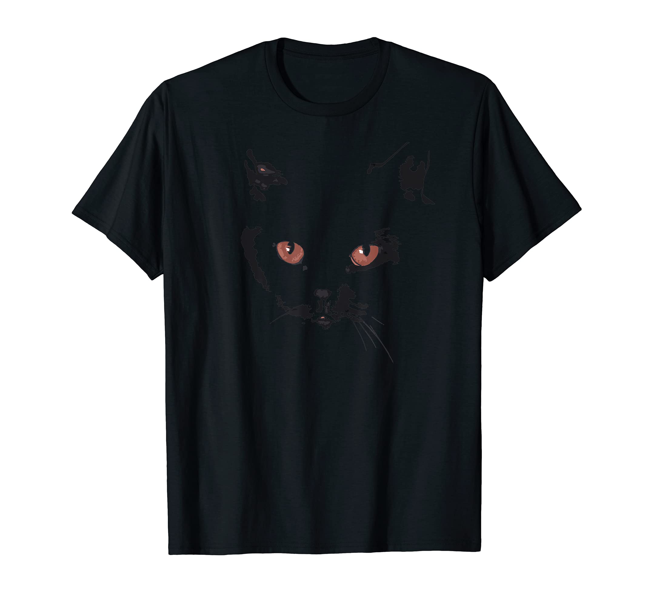 Black Cat Portrait - Cat Eyes Design T-Shirt