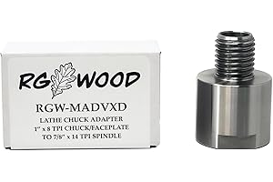 RGWOOD Lathe Chuck Faceplate Adapter for 7/8" x 14tpi to 1" x 8tpi Faceplate or Chuck, Wood Lathe Turning