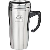 Christian Art Gifts Stainless Steel Double-Wall Vacuum Insulated Travel Mug 16 oz Tumbler and Coffee Cup with Lid and Handle BPA and Lead-free Eco-Friendly Mug - I know The Plans - Jeremiah 29:11