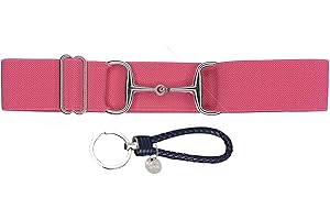 Dielianyi 1.5-inch Elastic Equestrian Belt Bit Buckle Leather Key Strap for Horseback Riding Equestrian Sports