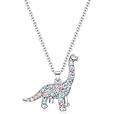 Dinosaur/Horse/Unicorn/Llama/Fox/Hummingbird/Mermaid/Flamingo/Wolf Necklace Gifts for Girls Women,Girls Animal Necklace Jewelry Birthday Valentine's Day Christmas Back to School Gifts for Daughter