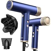 YAPOY Professional Hair Dryer with Diffuser Fast Drying 200 Million Ionic Blow Dryer with 110, 000 RPM High-Speed No Heat Damage Intelligent Thermo-Control Low Noise, Blue
