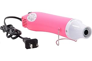 Heat Gun,mofa Hot Air Gun Tools Shrink Gun with Stand For DIY Embossing And Drying Paint Multi-Purpose Electric Heating Nozzle 300W 110V(Pink,White)